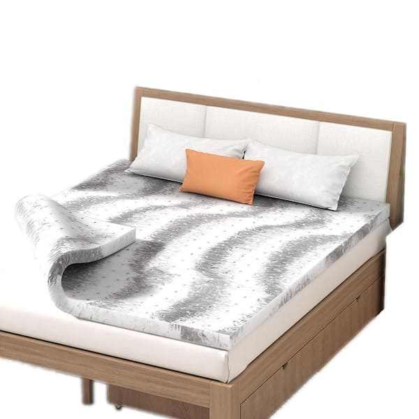 Unbranded Mattress Topper Twin Memory Foam, 2 in. Mattresses Pad Charcoal Infused, Soft Bed Toppers