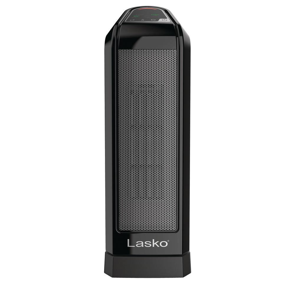 Black Ceramic Tower Heater with Adjustable Thermostat and Remote