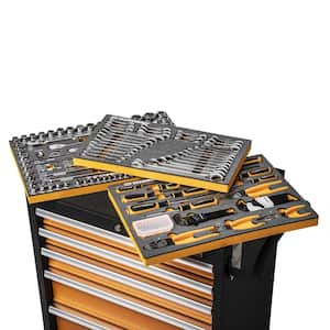 1/4 in., 3/8 in. and 1/2 in. Drive Mechanics Tool Set in EVA with 26 in. 5-Drawer GSX Rolling Tool Cabinet (192-Pieces)