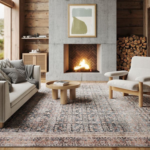 Hillstone Blue 7 ft. 10 in. x 10 ft. Traditional Vintage Medallion Area Rug