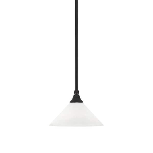 Unbranded Sparta 100-Watt 1-Light Espresso Shaded Pendant Light Mini Pendant with White Muslin Glass and No Light Bulb Included