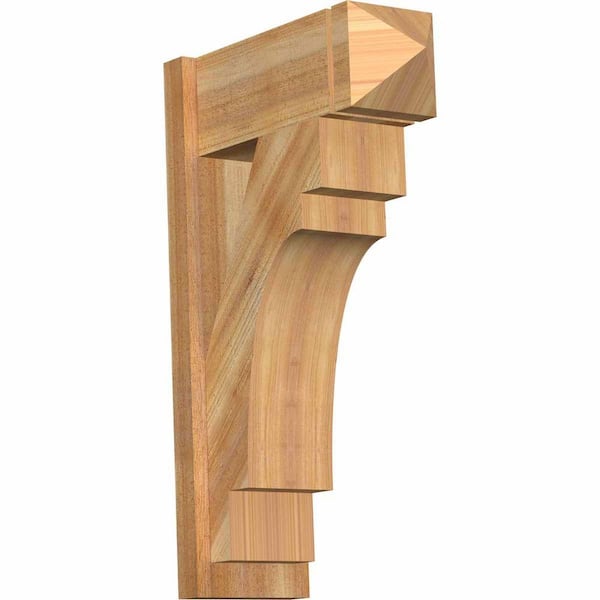 Ekena Millwork 8 in. x 32 in. x 20 in. Merced Arts and Crafts Rough Sawn Western Red Cedar Outlooker
