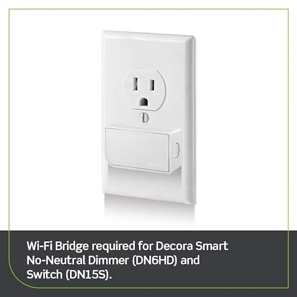 Leviton Decora Smart No-Neutral Dimmer & Wi-Fi Bridge Kit for Older Homes Without a Neutral Wire