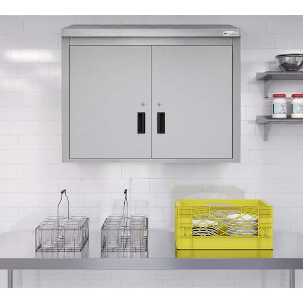 Koolmore Stainless Steel Commercial Wall Cabinet with Hinged Doors 