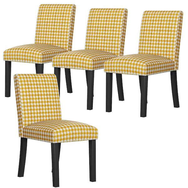 Handy Living Schmitz Upholstered Dining, Yellow Parsons Dining Chair
