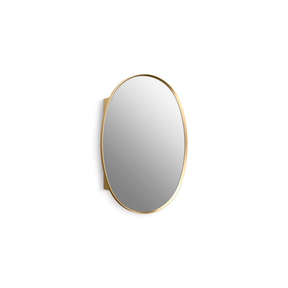 KOHLER Verdera 24 in. W x 34 in. H Oval Framed Moderne Brushed Gold