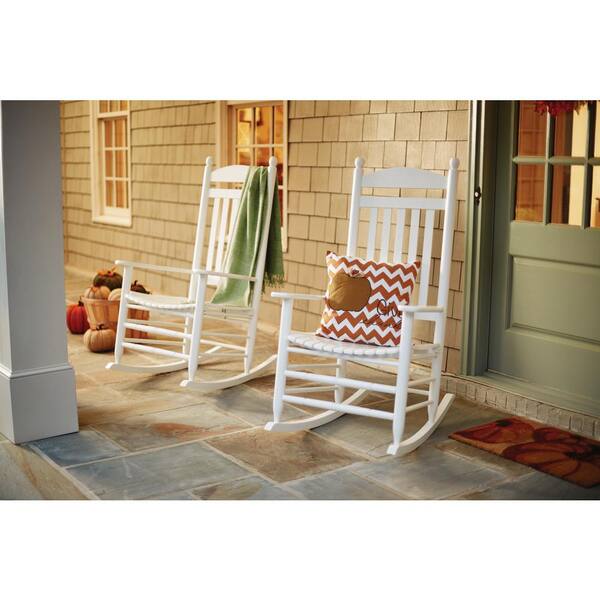 bradley white slat patio rocking chair