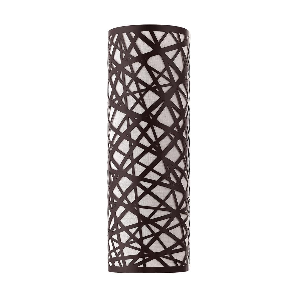 Allendale Bronze Bird Nest Design ADA Wall Sconce with Oatmeal Shade