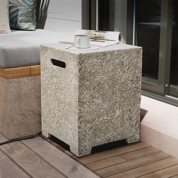 PATIO WATCHER 16'' Square Magnesium Oxide Outdoor Propane Tank Cover in Beige