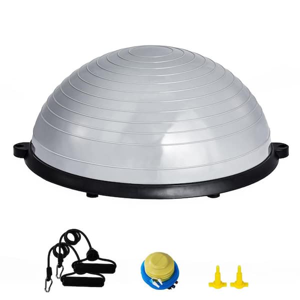 SKYSHALO Half Exercise Ball Trainer, 23 in. Balance Ball Trainer, 660 lbs. Capacity Stability Ball, Full Body Workout, Gray