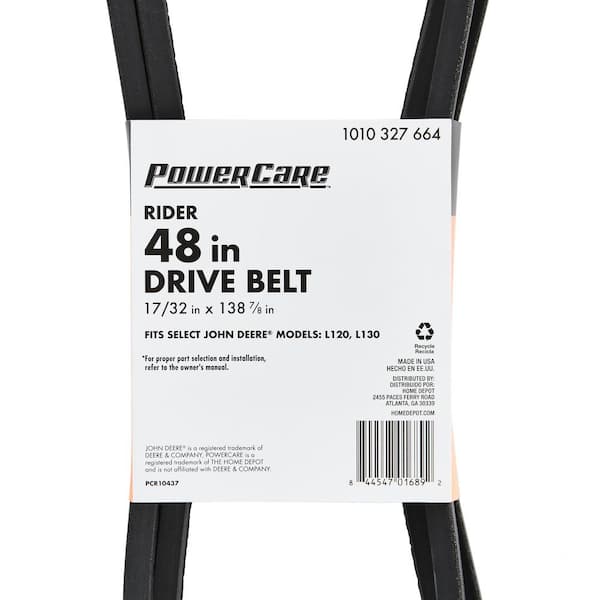 Powercare Drive Belt for 48 in. cut John Deere mowers, Replaces