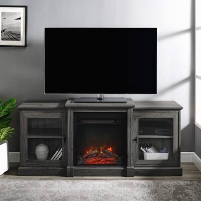 60 in. Slate Gray Composite TV Stand Fits TVs Up to 66 in. with Electric Fireplace