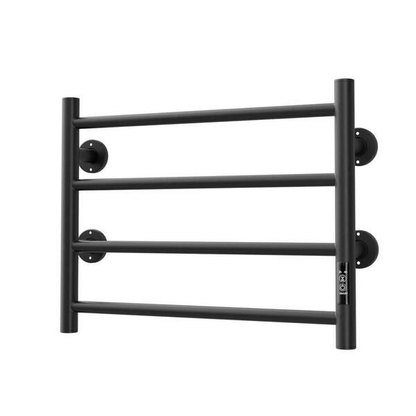 HBEZON 18.4 in. Wall Mounted Electric Heated Towel Bar in Black RS