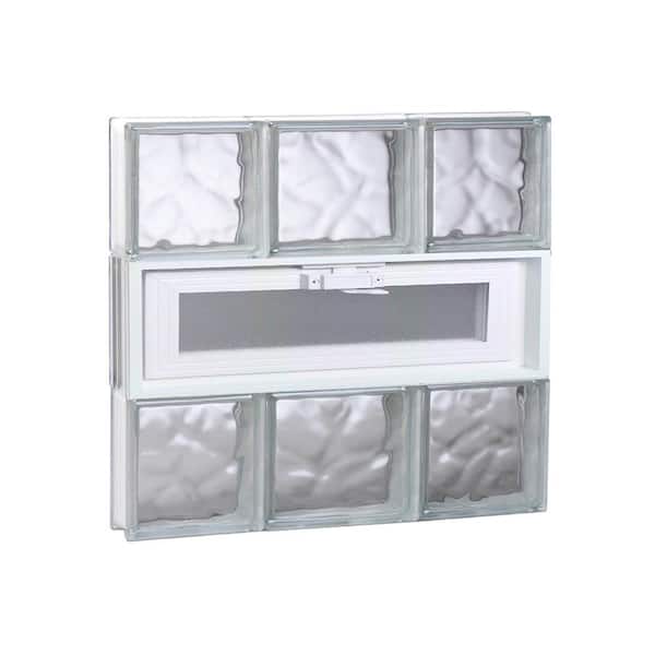 Clearly Secure 19.25 in. x 17.25 in. x 3.125 in. Frameless Wave Pattern Vented Glass Block Window
