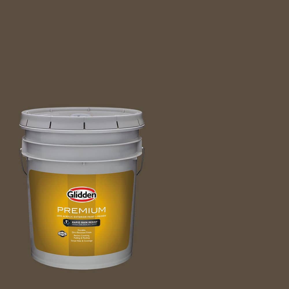 Glidden Premium 5 gal. PPG1023-7 Afternoon Tea Satin Exterior
