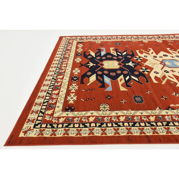 Unique Loom Taftan Oasis Terracotta 7' 0 x 10' 0 Area Rug 3128720