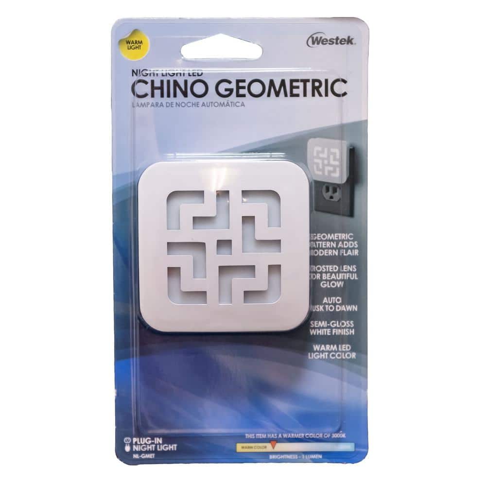 White Geometric Plastic LED Motion Sensor Night Light