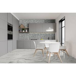Penny Round Grigio Mix 12 in. x 13 in. x 6 mm Glazed Ceramic Mesh-Mounted Mosaic Tile (14.36 sq. ft. / case)