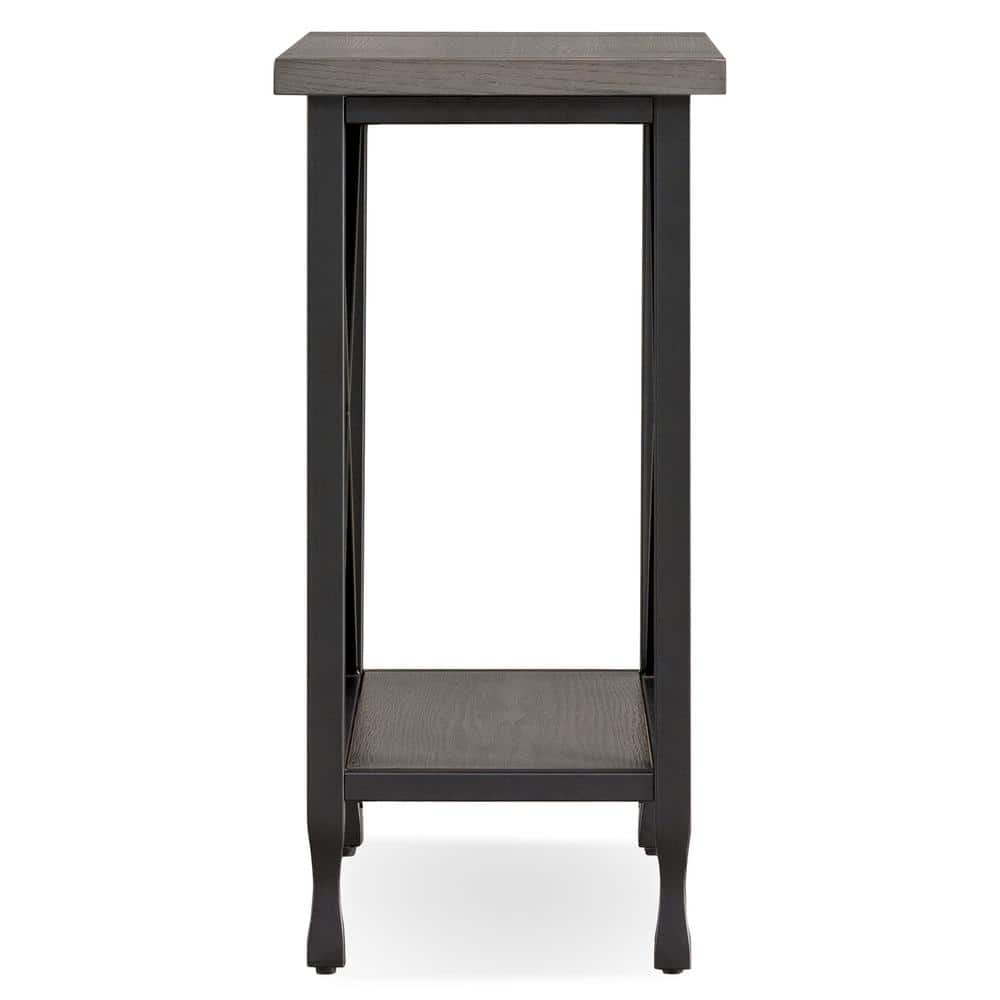 Chisel & Forge 25.75" Smoky Gray Wood and Matte Black Metal Table