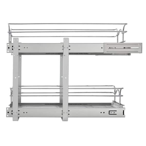 Rev-A-Shelf 20.75-in W x 18-in H 2-Tier Pull Out Metal Soft Close Baskets & Organizers in Chrome | CO-21SC-2-5
