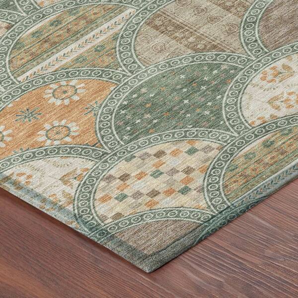 Chantille Machine Washable Indoor/Outdoor Abstract ACN2863 Basil 10 ft. x 14 ft. Area Rug
