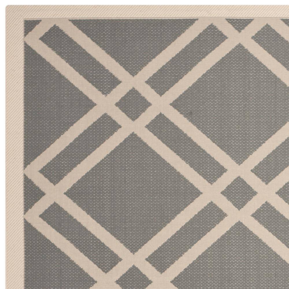 Anthracite & Beige Reversible Outdoor Rug, 9' x 12', Easy Care