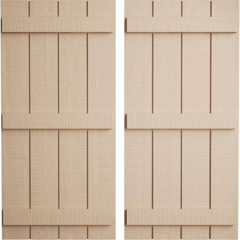22 in. x 72 in. Timberthane Polyurethane 4-Board Joined Board-n-Batten Rough Cedar Faux Wood Shutters Pair price history on PriceWatchPro