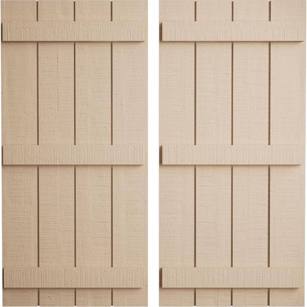 22 in. x 86 in. Timberthane Polyurethane 4-Board Joined Board-n-Batten Rough Cedar Faux Wood Shutters Pair price history on PriceWatchPro