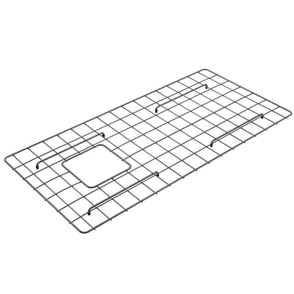 BOCCHI 33 in. L x 16 in. W Bottom Grid 2.0 in Gun Metal for 36 in. 1354/1505 Single Bowl Sink