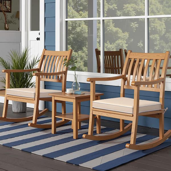 18.8 in. x 18.8 in. 2-Piece Outdoor Dining Chair Cushion in Beige