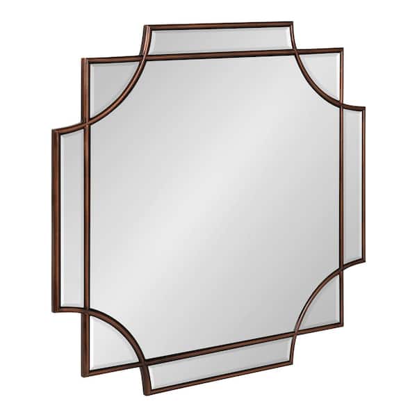 Kate and Laurel Minuette 24.00 in. H x 24.00 in. W Square MDF Framed Bronze Mirror