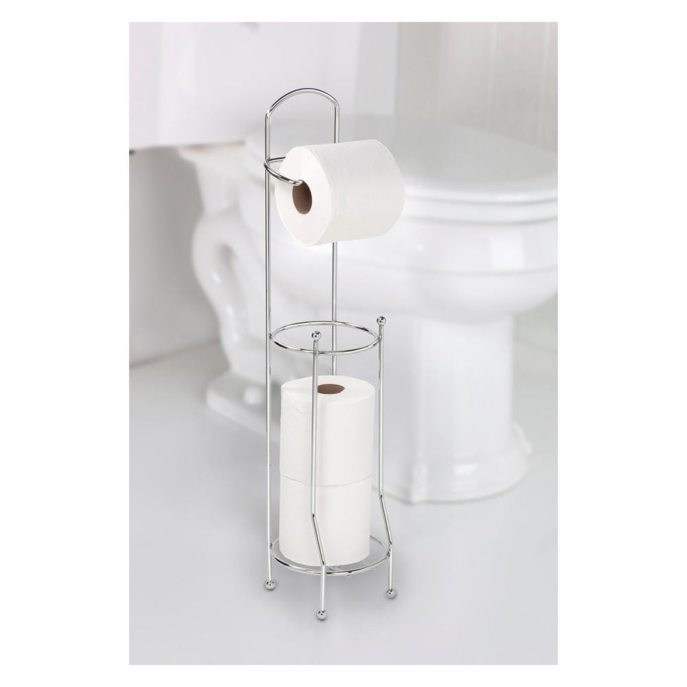 Chrome Freestanding Toilet Paper Holder with Dispenser
