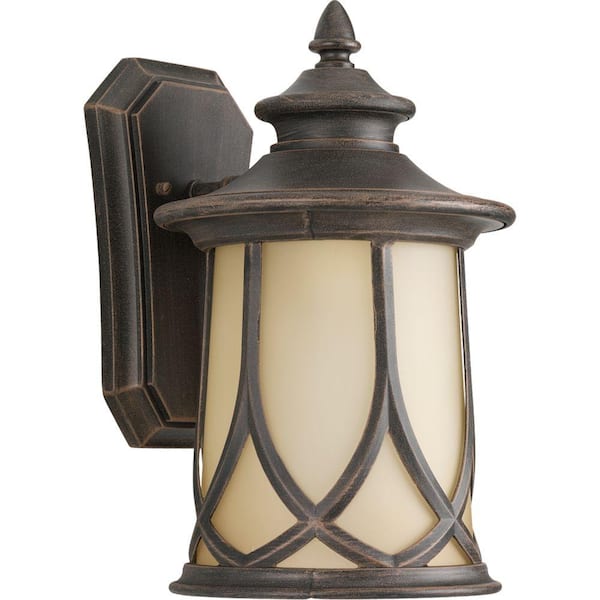 Progress Lighting Resort Collection 1-Light Aged Copper 13.9 in. Outdoor Wall Lantern Sconce