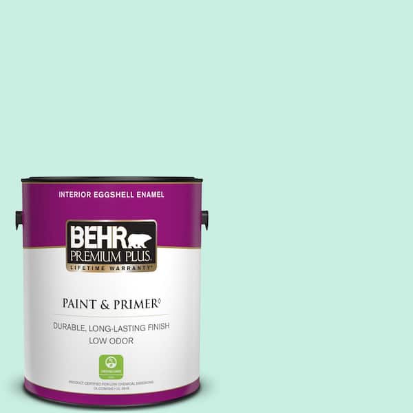BEHR PREMIUM PLUS 1 gal. #P430-1 Summer House Eggshell Enamel Low Odor Interior Paint & Primer