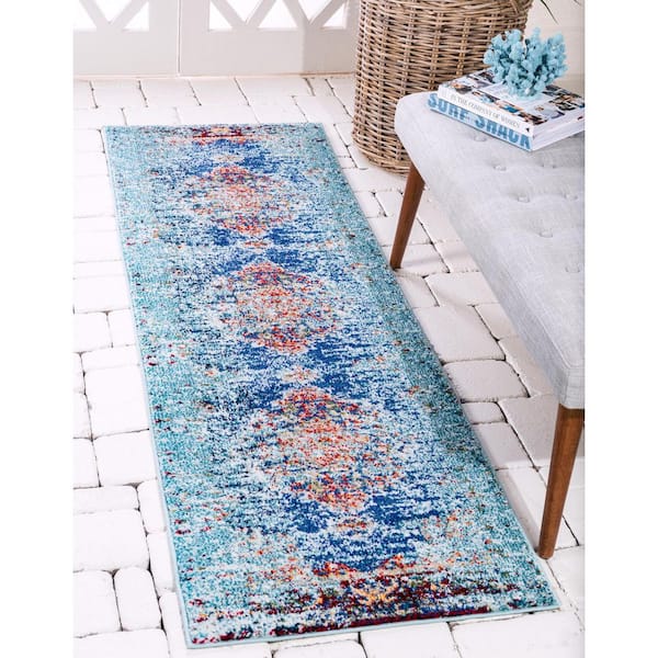Vita Warhol Turquoise 2' 0 x 6' 7 Runner Rug