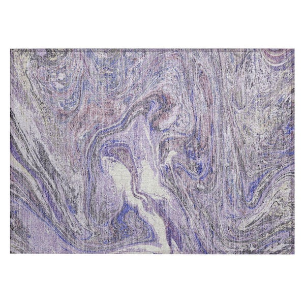 Chantille Machine Washable Indoor/Outdoor Abstract ACN1061 Lavender 1 ft. 8 in. x 2 ft. 6 in. Area Rug