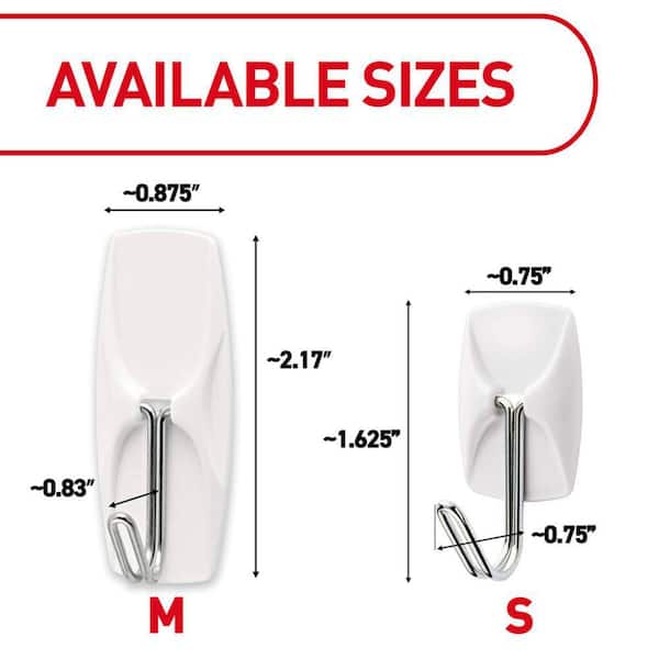 Small Wire Hooks, 3 Hooks, 4 Strips