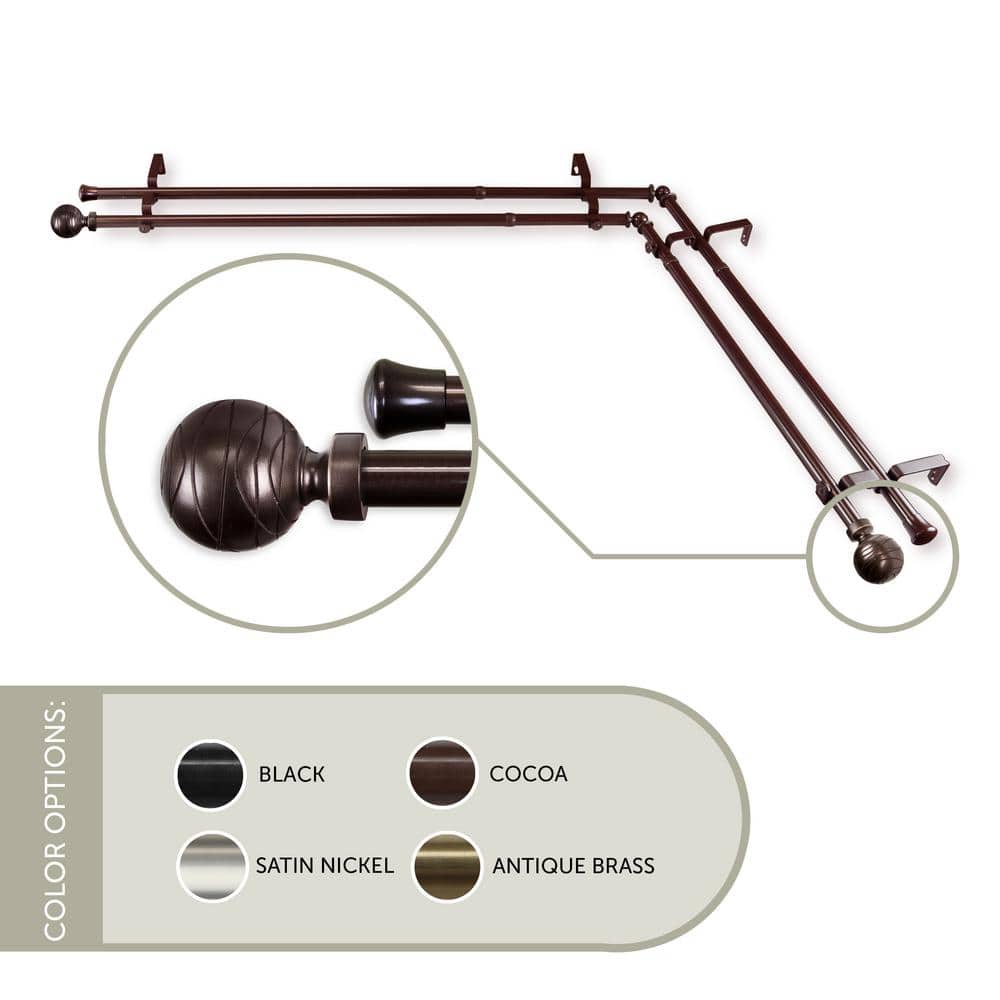 Arman Corner Window 28 in. - 48 in., 13/16 in. Dia Double Curtain Rod in Cocoa price history on PriceWatchPro