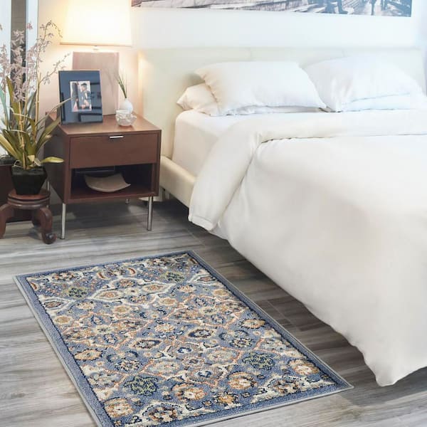 Allur Grey 3 ft. x 5 ft. Abstract Medallion Transitional Area Rug