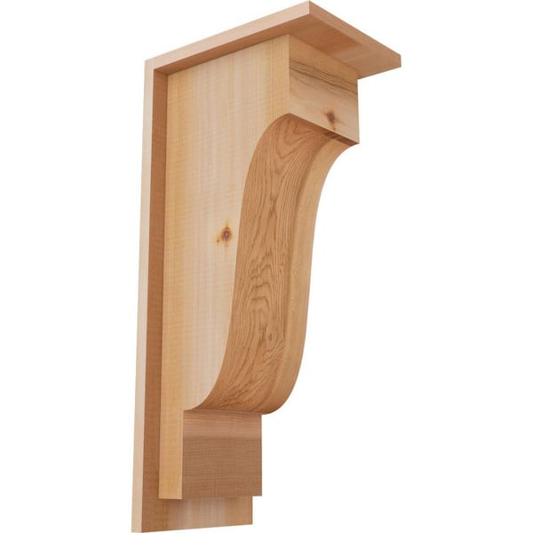 Ekena Millwork 7-1/2 in. x 10 in. x 22 in. Newport Smooth Western Red Cedar Corbel with Backplate