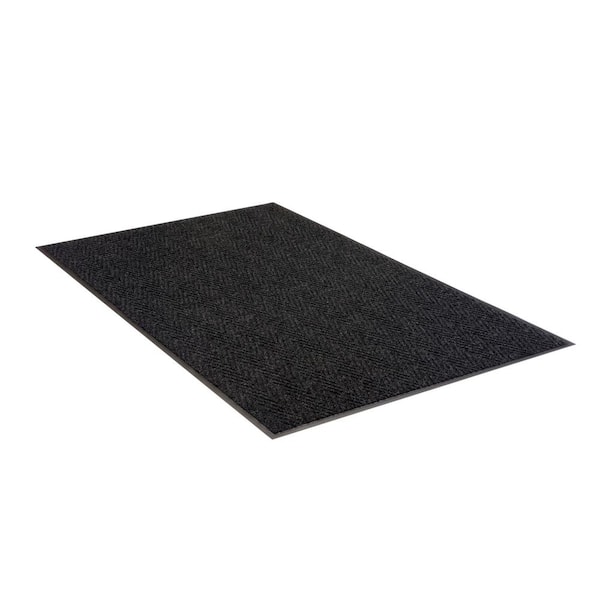 Chevron Rib Charcoal 4 ft. x 8 ft. Non-Slip Indoor Commercial Door Mat