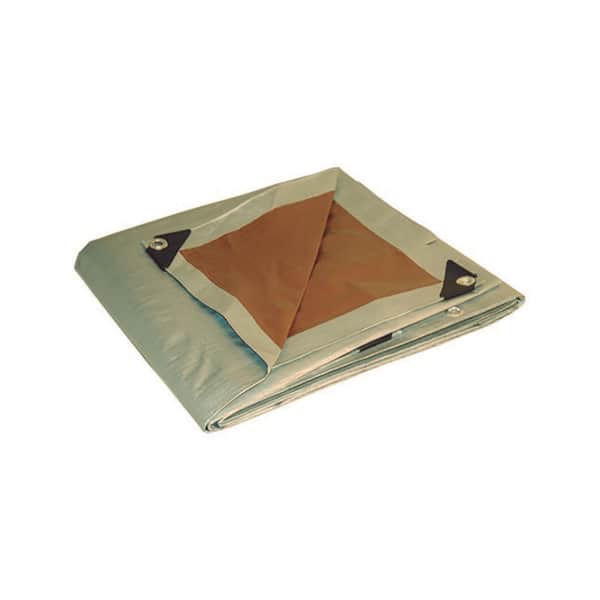 Dry Top 12 ft. W x 16 ft. L Heavy Duty Polyethylene Reversible Tarp Brown/Silver