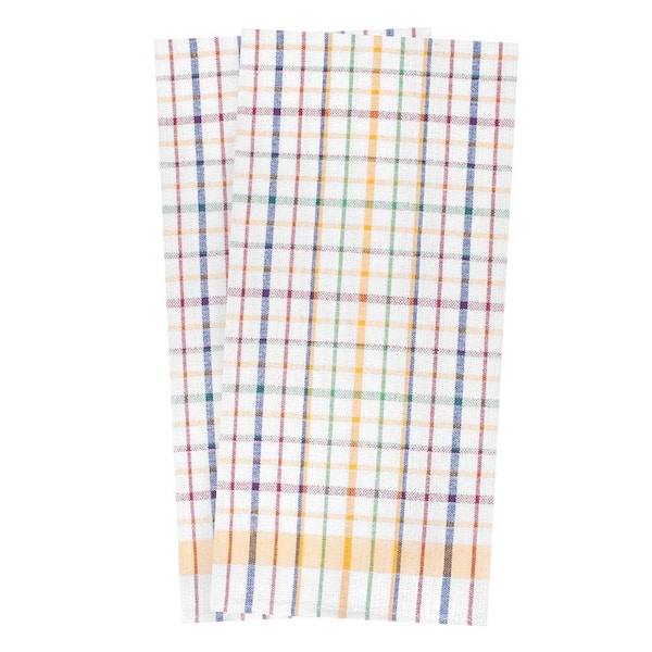Our Table Plaid Kitchen Towels - Rust - 2 ct