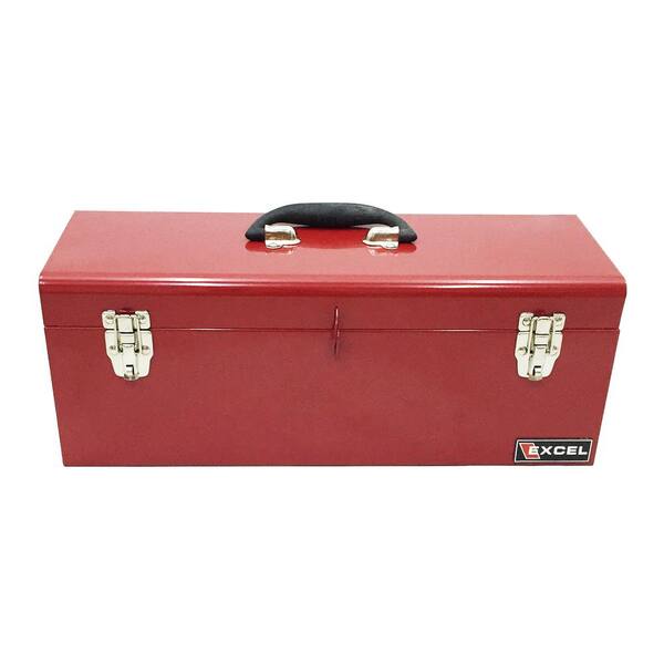 Excel 19 in. W x 7.1 in. D x 7.1 in. H Portable Steel Tool Box in Red