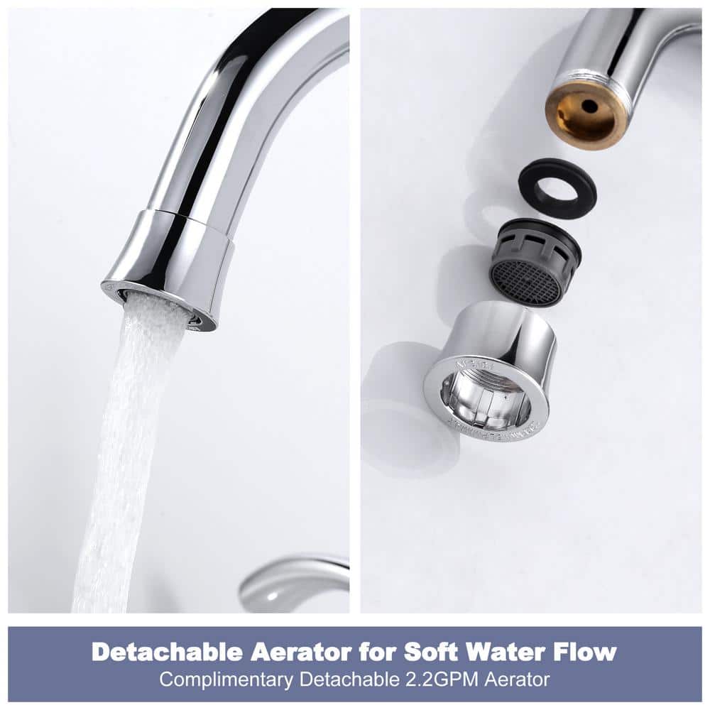 Polished Chrome 8 in. Widespread Double Handle Bathroom Faucet