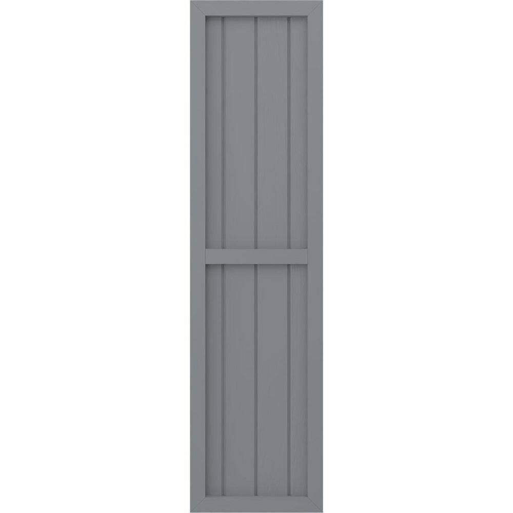 Ocean Swell Blue Mango Wood Board-n-Batten Exterior Shutters, 14"W x 39"H