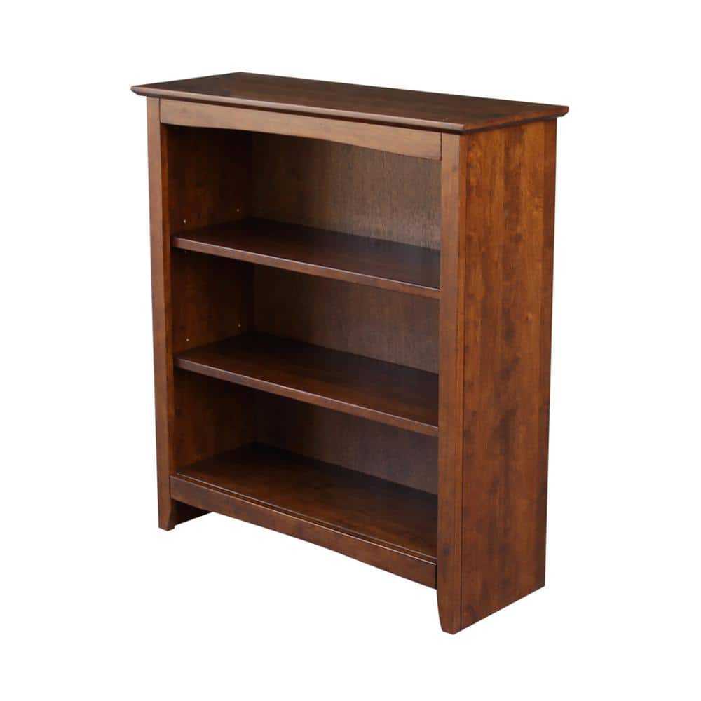 Espresso Medium Wood Adjustable Coastal Bookcase