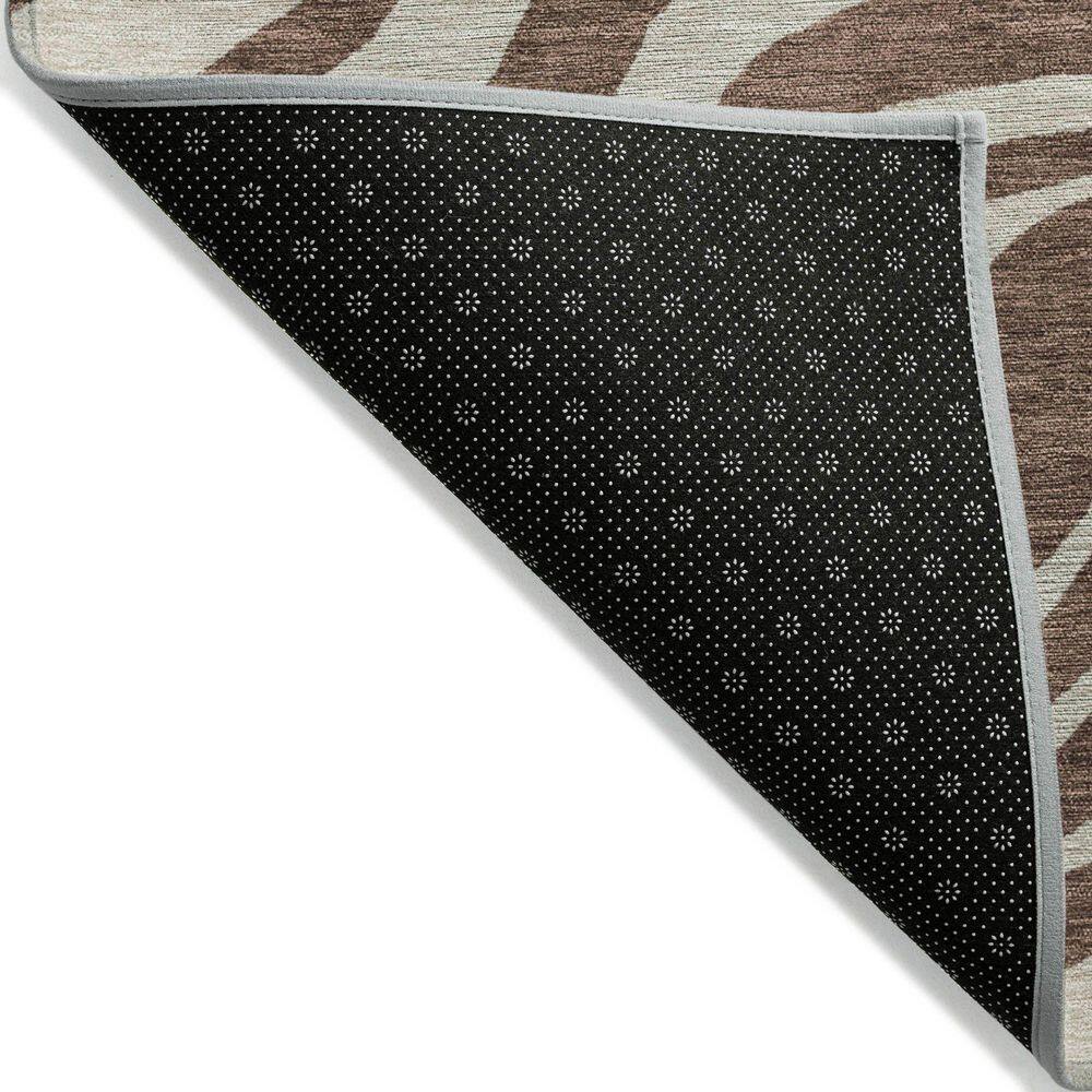 Brown and Beige Zebra Print Washable Synthetic Area Rug