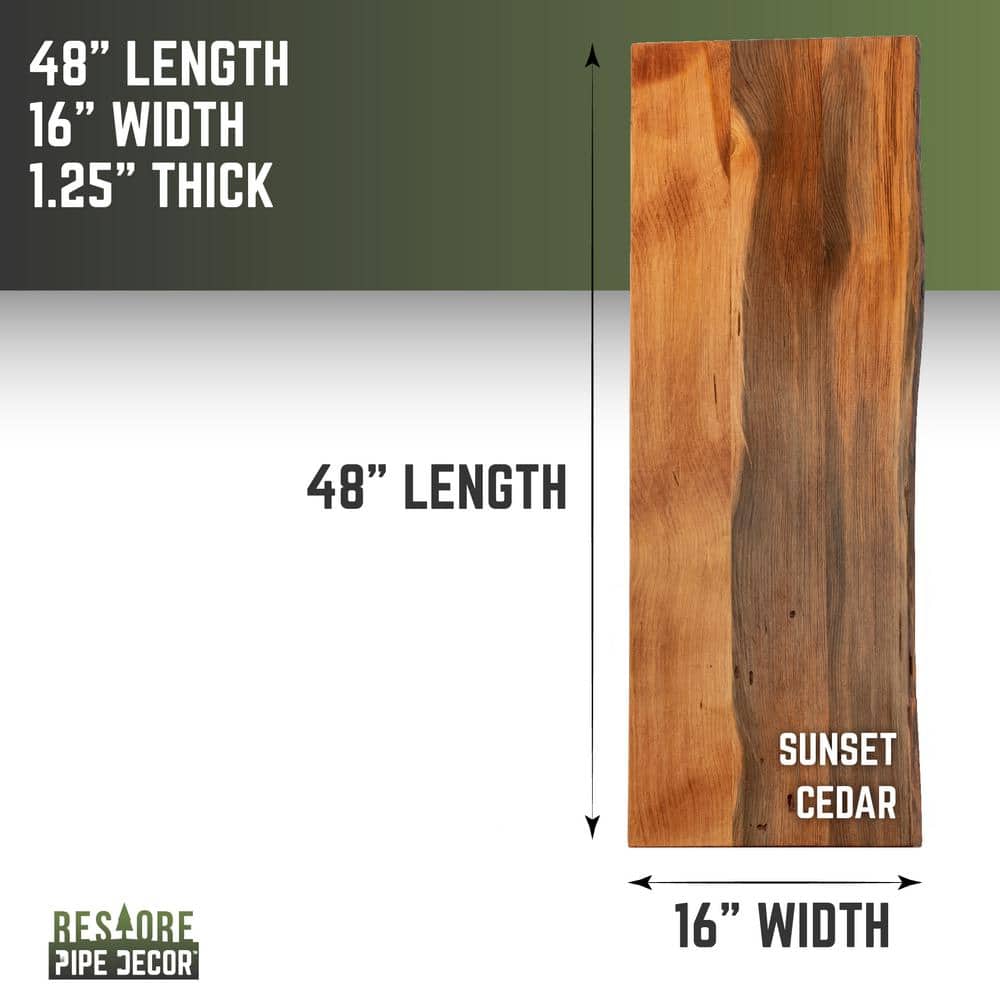 Sunset Cedar Live Edge Reclaimed Wood Console Tabletop
