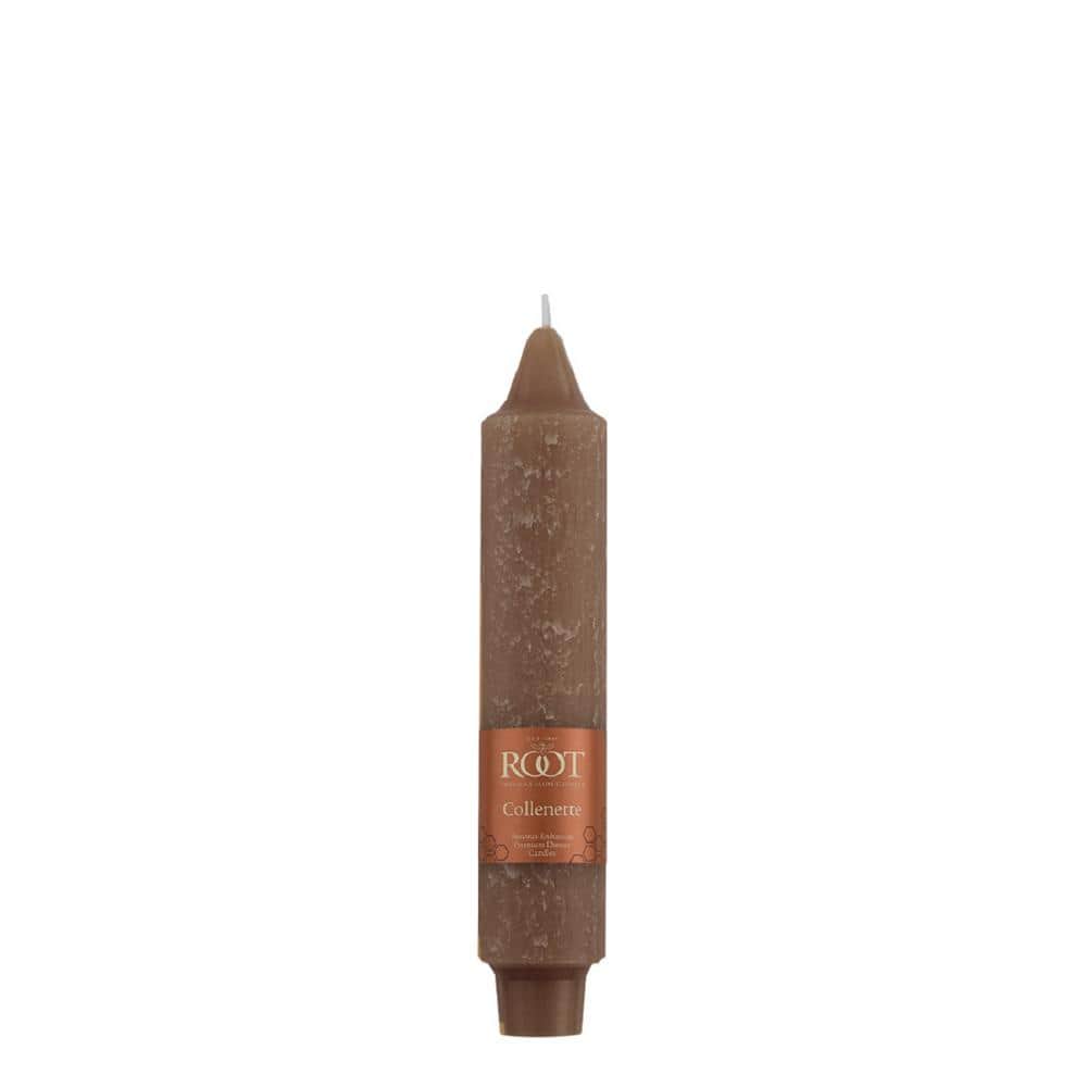 Portobello Brown Beeswax Taper Candle Set of 4